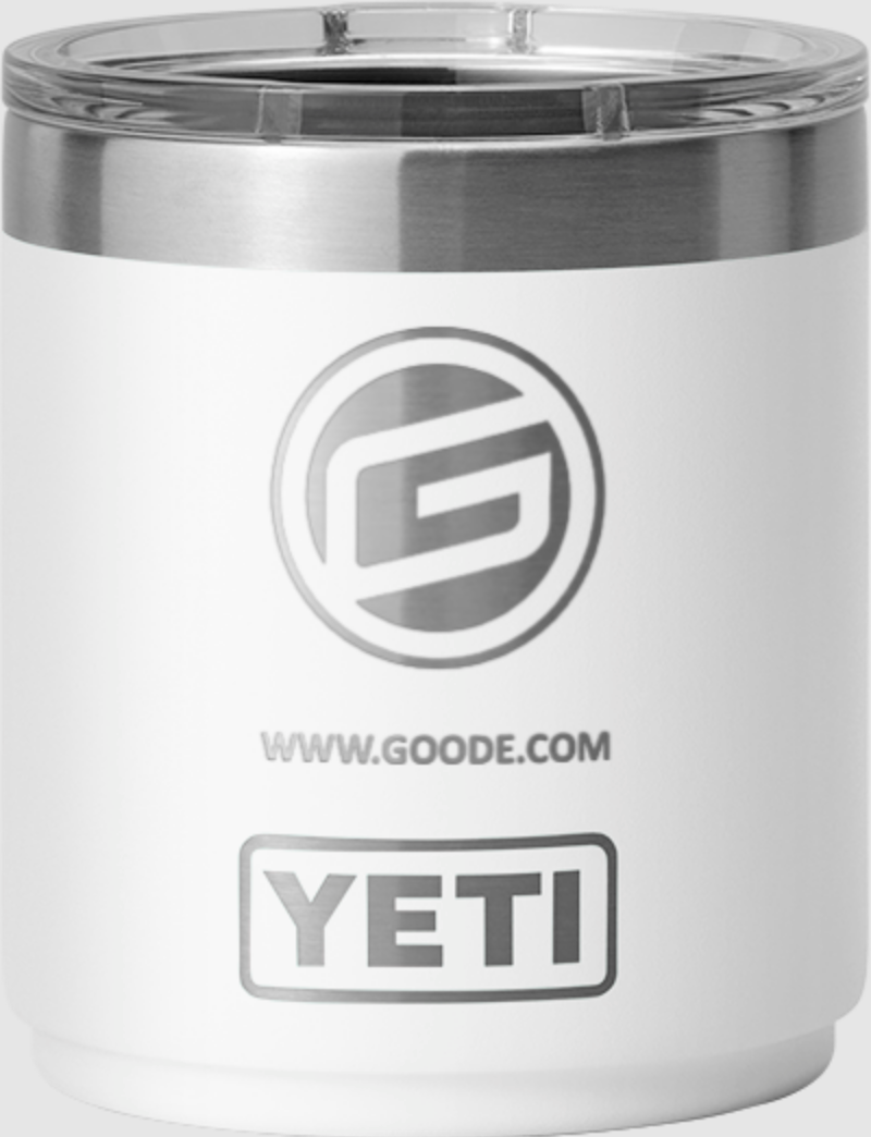 Yeti White 10 Ounce Logo Lowball - Maroon U